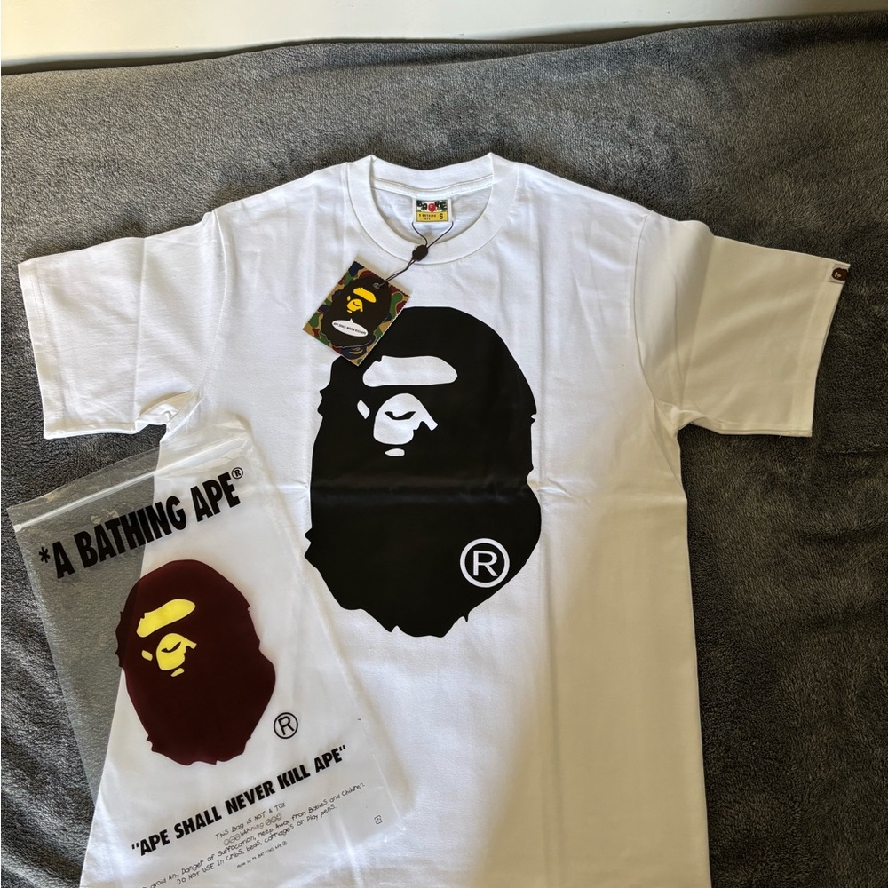 Bape White Tee with Black Graphic